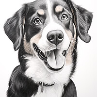 Buy canvas prints of Entlebucher Mountain Dog Pencil Drawing by K9 Art