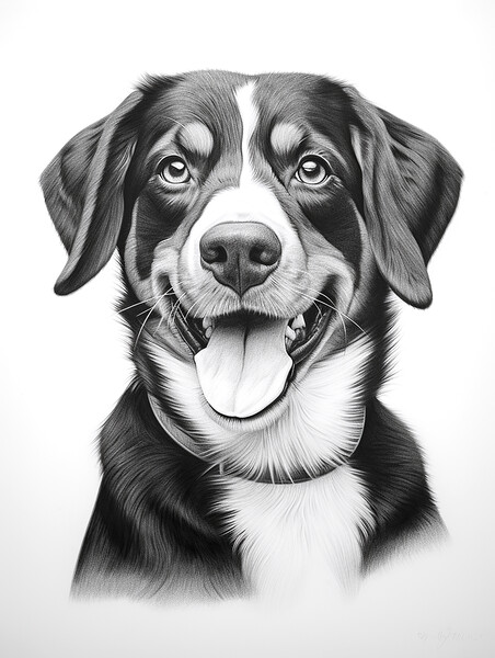 Entlebucher Mountain Dog Pencil Drawing Picture Board by K9 Art