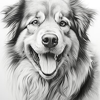 Buy canvas prints of Estrela Mountain Dog Pencil Drawing by K9 Art