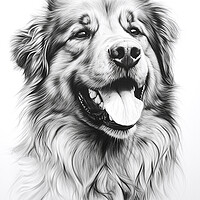 Buy canvas prints of Estrela Mountain Dog Pencil Drawing by K9 Art