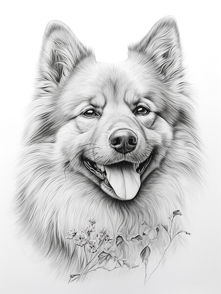 Eurasier Pencil Drawing Picture Board by K9 Art