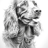 Buy canvas prints of Field Spaniel Pencil Drawing by K9 Art