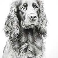 Buy canvas prints of Field Spaniel Pencil Drawing by K9 Art