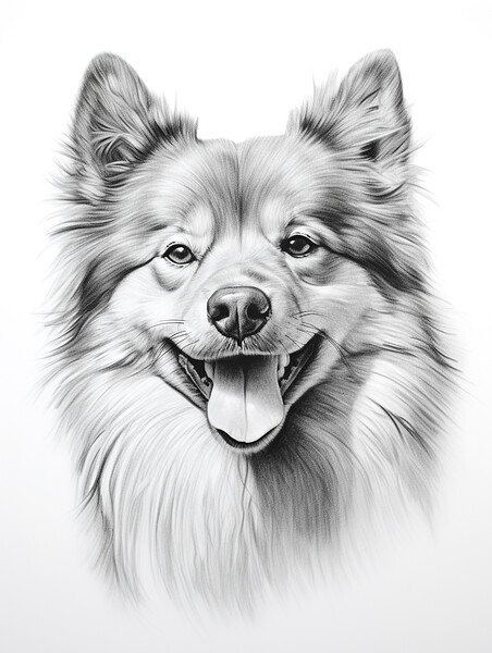 Finnish Lapphund Pencil Drawing Picture Board by K9 Art