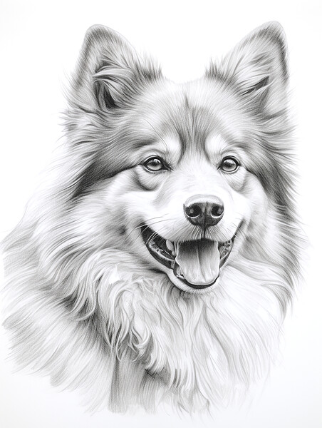 Finnish Lapphund Pencil Drawing Picture Board by K9 Art