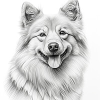Buy canvas prints of Finnish Spitz Pencil Drawing by K9 Art