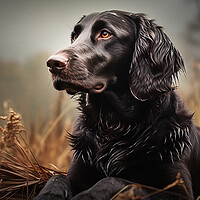 Buy canvas prints of Flat Coated Retriever by K9 Art