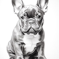 Buy canvas prints of French Bulldog Pencil Drawing by K9 Art