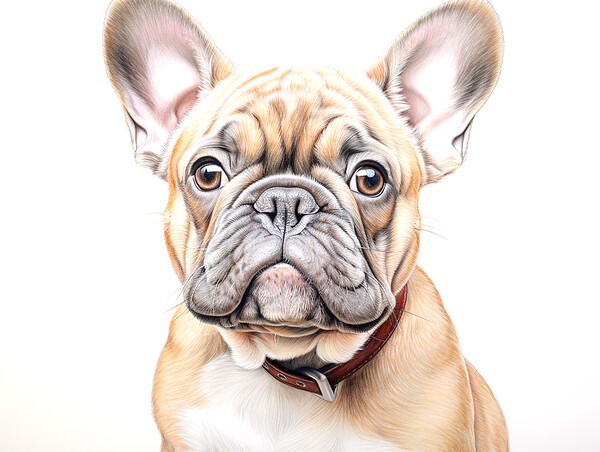 French Bulldog Pencil Drawing Picture Board by K9 Art