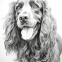 Buy canvas prints of French Spaniel Pencil Drawing by K9 Art