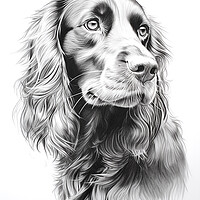 Buy canvas prints of French Spaniel Pencil Drawing by K9 Art