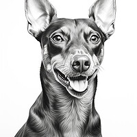 Buy canvas prints of German Pinscher Pencil Drawing by K9 Art