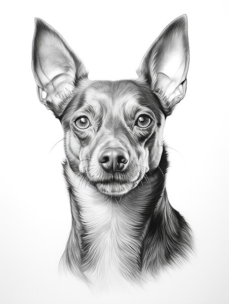 German Pinscher Pencil Drawing Picture Board by K9 Art