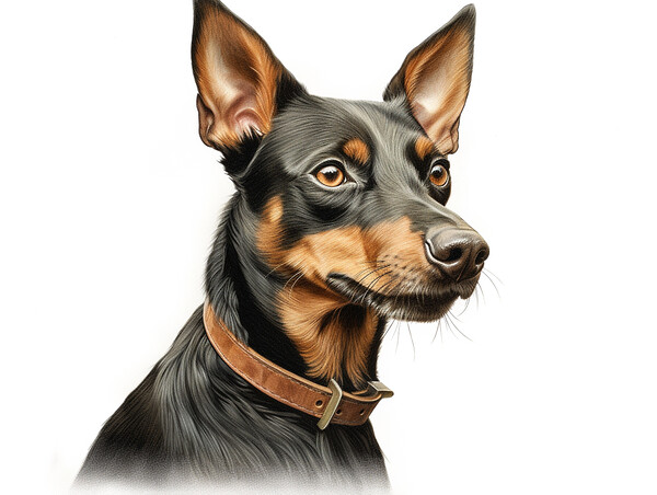 German Pinscher Pencil Drawing Picture Board by K9 Art