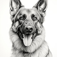 Buy canvas prints of German Shepherd Dog Pencil Drawing by K9 Art
