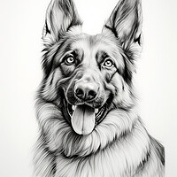 Buy canvas prints of German Shepherd Dog Pencil Drawing by K9 Art