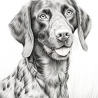 Buy canvas prints of German Shorthaired Pointer Pencil Drawing by K9 Art
