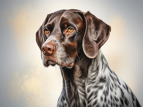 German Shorthaired Pointer Pencil Drawing Picture Board by K9 Art