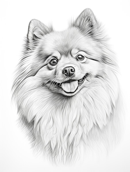 German Spitz Pencil Drawing Picture Board by K9 Art
