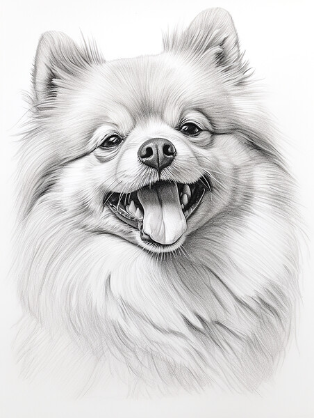German Spitz Pencil Drawing Picture Board by K9 Art