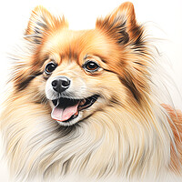 Buy canvas prints of German Spitz Pencil Drawing by K9 Art