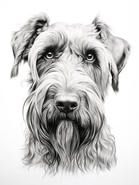 Giant Schnauzer Pencil Drawing Picture Board by K9 Art