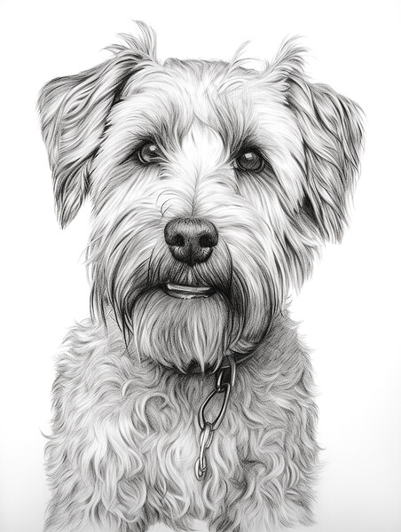 Glen Of Imaal Terrier Pencil Drawing Picture Board by K9 Art