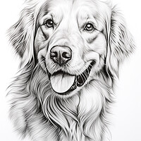 Buy canvas prints of Golden Retriever Pencil Drawing by K9 Art