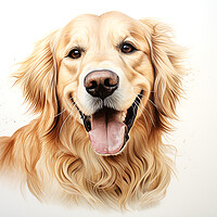 Buy canvas prints of Golden Retriever Pencil Drawing by K9 Art