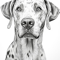 Buy canvas prints of Great Dane Pencil Drawing by K9 Art