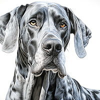 Buy canvas prints of Great Dane Pencil Drawing by K9 Art