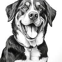 Buy canvas prints of Greater Swiss Mountain Dog Pencil Drawing by K9 Art