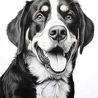 Buy canvas prints of Greater Swiss Mountain Dog Pencil Drawing by K9 Art