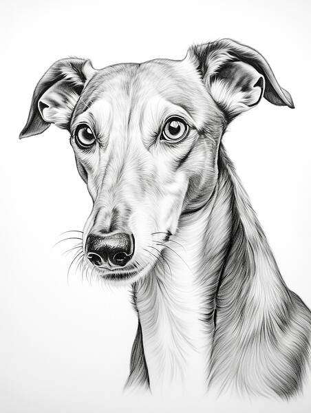 Greyhound Pencil Drawing Picture Board by K9 Art