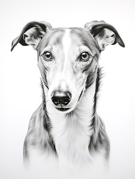 Greyhound Pencil Drawing Picture Board by K9 Art