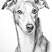 Buy canvas prints of Greyhound Pencil Drawing by K9 Art