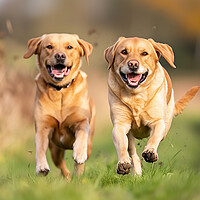 Buy canvas prints of Golden Labradors by K9 Art