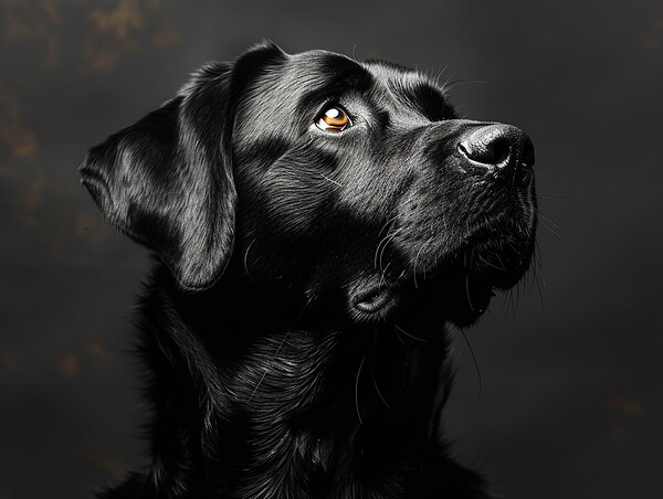 Black Labrador Portrait Picture Board by K9 Art
