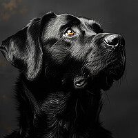 Buy canvas prints of Black Labrador Portrait by K9 Art