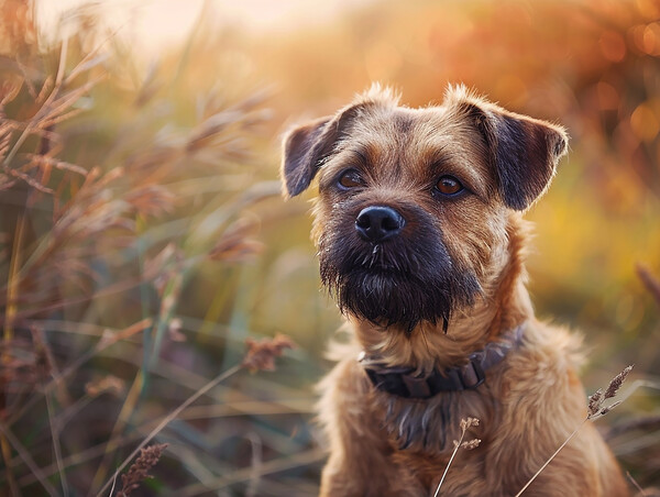 Border Terrier Portrait Picture Board by K9 Art
