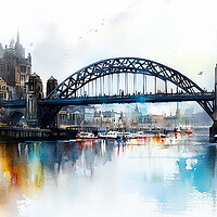 Tyne Bridge Watercolour Splash