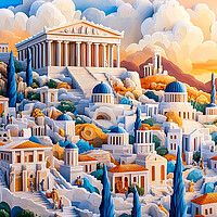 Athens Cityscape Abstract