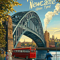 Newcastle Upon Tyne 1950 Travel Poster