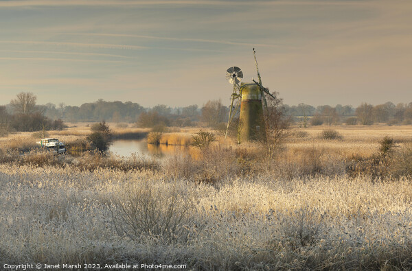 Frosty Morning Mill Picture Board by Janet Marsh  Photography