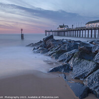 Buy canvas prints of Southwold Pier Morning Blue Hour by Janet Marsh  Photography