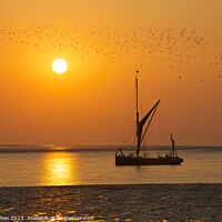 Buy canvas prints of Thames barge Orinoco at sunrise by Alan Payton