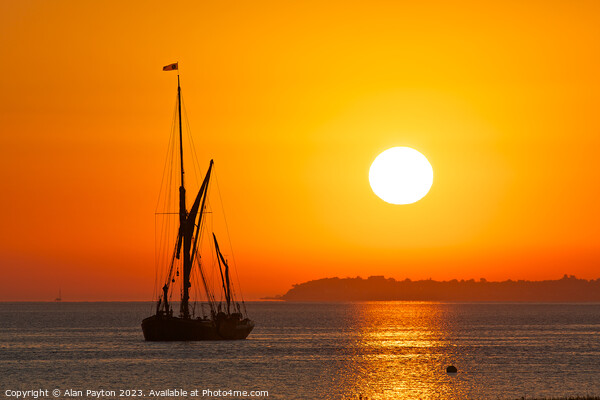 Orange sunrise over Whitstable and Thames Sailing  Picture Board by Alan Payton