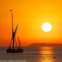 Buy canvas prints of Orange sunrise over Whitstable and Thames Sailing  by Alan Payton