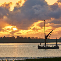 Buy canvas prints of Thames barge at sunrise by Alan Payton