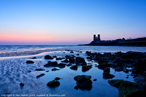 Reculver at the blue hour 1 Picture Board by Alan Payton